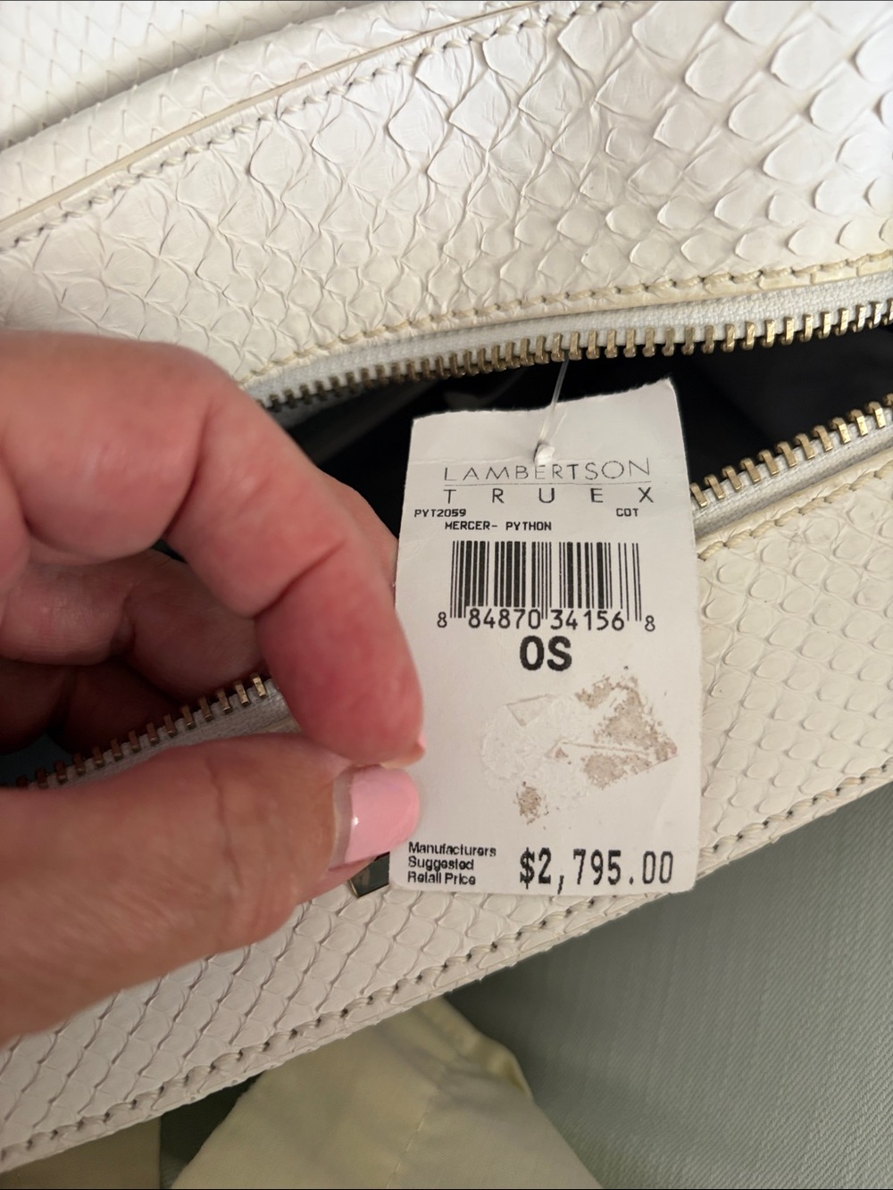 Lambertsen Trunk White Python Leather Women’s Bag